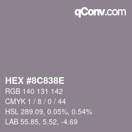 Color code: HEX #8C838E | qconv.com