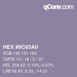 Código de color: HEX #8C83A0 | qconv.com