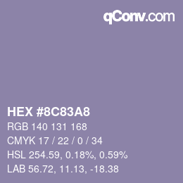 Color code: HEX #8C83A8 | qconv.com