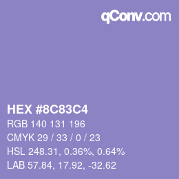 Color code: HEX #8C83C4 | qconv.com