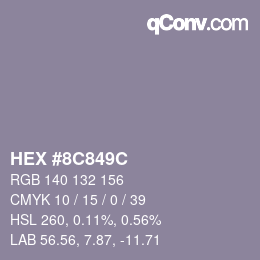 カラーコード: HEX #8C849C | qconv.com