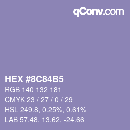 カラーコード: HEX #8C84B5 | qconv.com