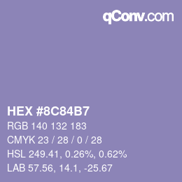 カラーコード: HEX #8C84B7 | qconv.com