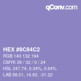 颜色代码: HEX #8C84C2 | qconv.com