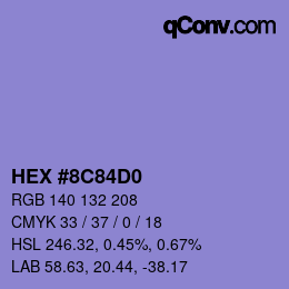 Color code: HEX #8C84D0 | qconv.com