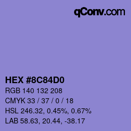 Color code: HEX #8C84D0 | qconv.com