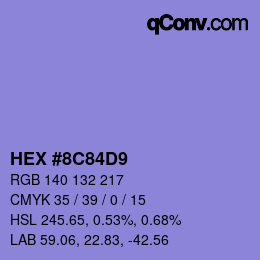 カラーコード: HEX #8C84D9 | qconv.com