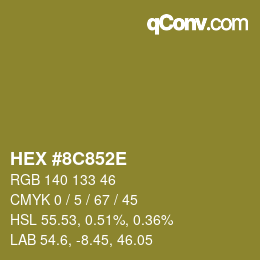 Color code: HEX #8C852E | qconv.com