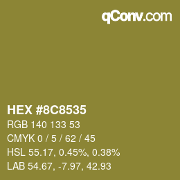 カラーコード: HEX #8C8535 | qconv.com
