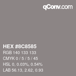 Color code: HEX #8C8585 | qconv.com