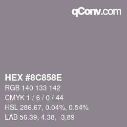 Color code: HEX #8C858E | qconv.com