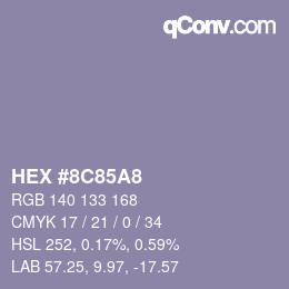 颜色代码: HEX #8C85A8 | qconv.com