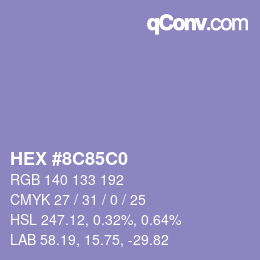 Color code: HEX #8C85C0 | qconv.com