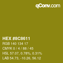 カラーコード: HEX #8C8611 | qconv.com