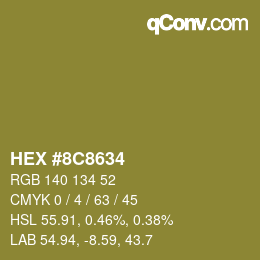 Color code: HEX #8C8634 | qconv.com