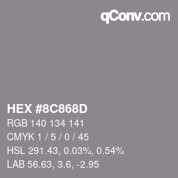Color code: HEX #8C868D | qconv.com