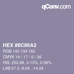 颜色代码: HEX #8C86A2 | qconv.com