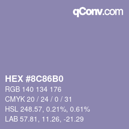 Color code: HEX #8C86B0 | qconv.com
