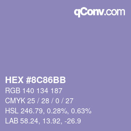 カラーコード: HEX #8C86BB | qconv.com