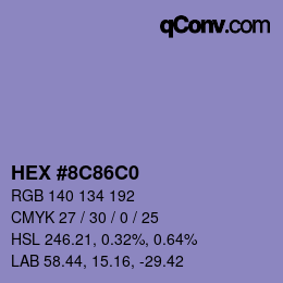 Color code: HEX #8C86C0 | qconv.com