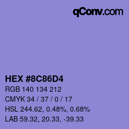 カラーコード: HEX #8C86D4 | qconv.com