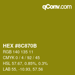 颜色代码: HEX #8C870B | qconv.com