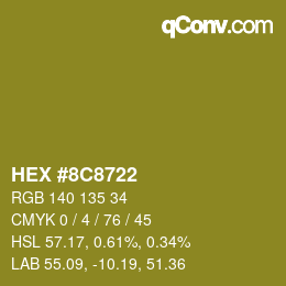 Color code: HEX #8C8722 | qconv.com