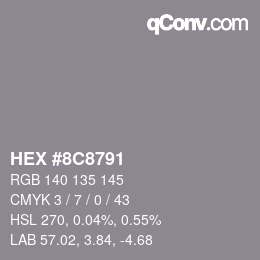Color code: HEX #8C8791 | qconv.com
