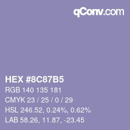 カラーコード: HEX #8C87B5 | qconv.com