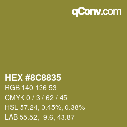 Color code: HEX #8C8835 | qconv.com