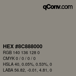 Color code: HEX #8C888000 | qconv.com