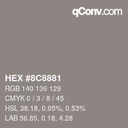 Color code: HEX #8C8881 | qconv.com