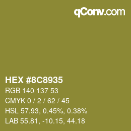 Color code: HEX #8C8935 | qconv.com