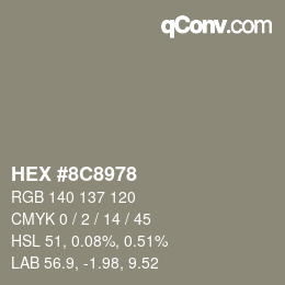 Color code: HEX #8C8978 | qconv.com