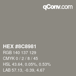 Color code: HEX #8C8981 | qconv.com