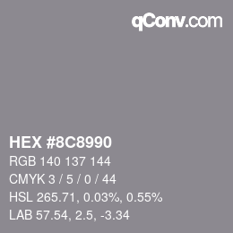 Código de color: HEX #8C8990 | qconv.com