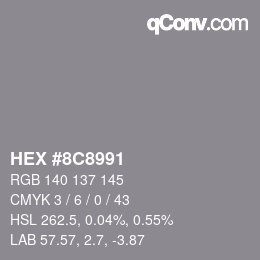 Color code: HEX #8C8991 | qconv.com