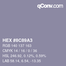 Color code: HEX #8C89A3 | qconv.com