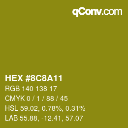 Color code: HEX #8C8A11 | qconv.com