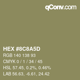 Color code: HEX #8C8A5D | qconv.com