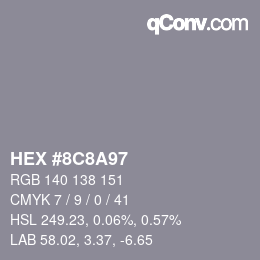 Color code: HEX #8C8A97 | qconv.com
