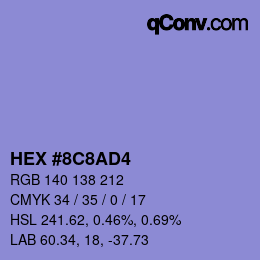 颜色代码: HEX #8C8AD4 | qconv.com