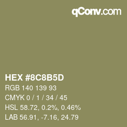 Color code: HEX #8C8B5D | qconv.com