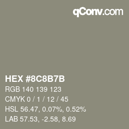 颜色代码: HEX #8C8B7B | qconv.com