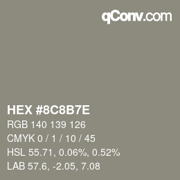 Color code: HEX #8C8B7E | qconv.com