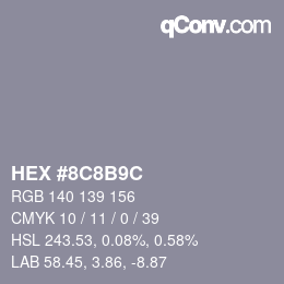 Color code: HEX #8C8B9C | qconv.com