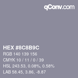 Código de color: HEX #8C8B9C | qconv.com