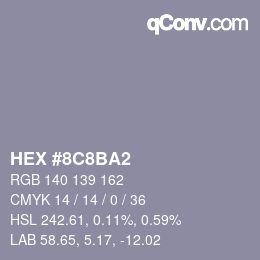 Color code: HEX #8C8BA2 | qconv.com