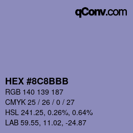 Color code: HEX #8C8BBB | qconv.com