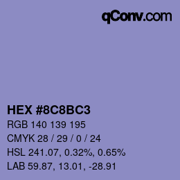 颜色代码: HEX #8C8BC3 | qconv.com